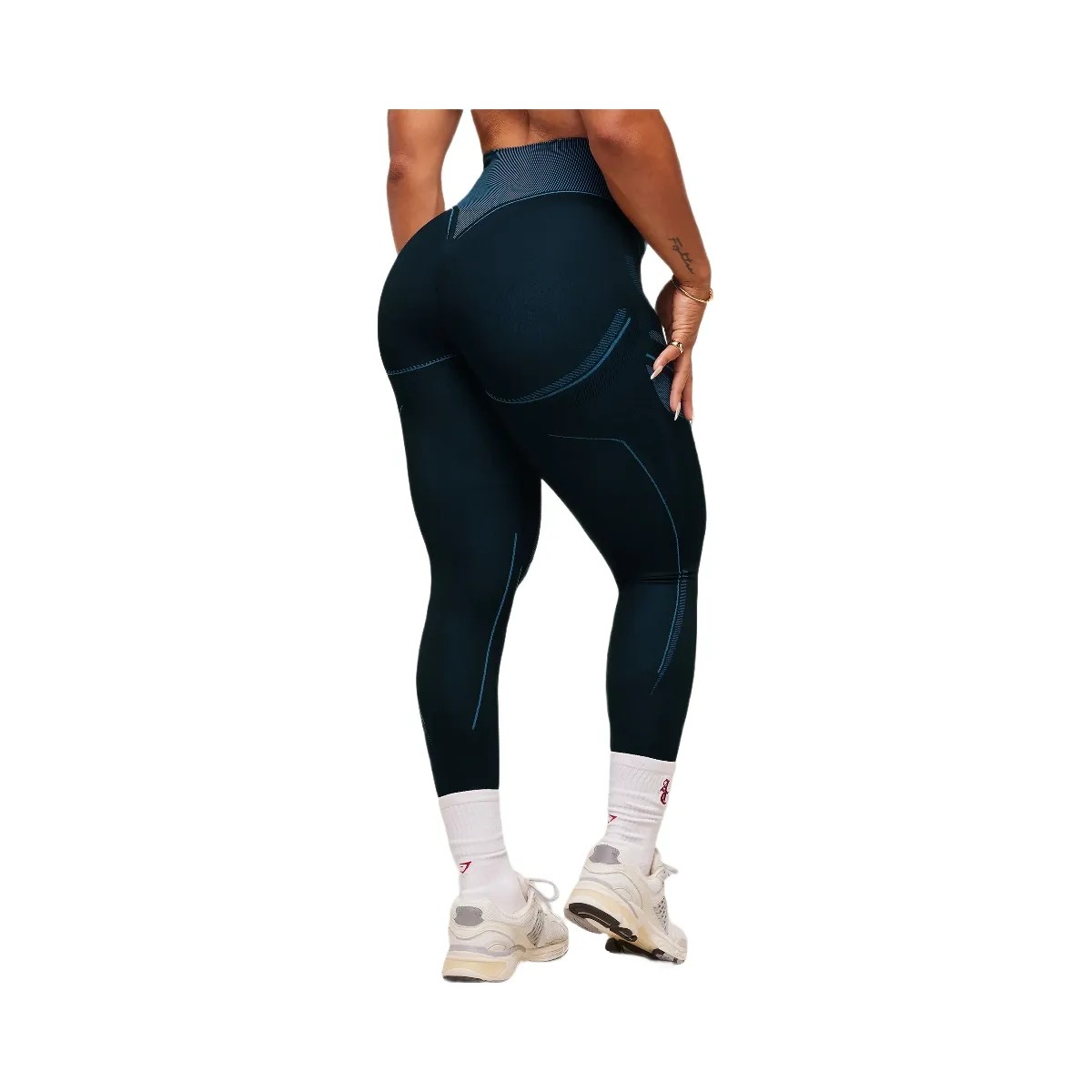 Gymshark x Analis Seamless Leggings - Midnight Blue/Lats Blue - HypeFly India View 2