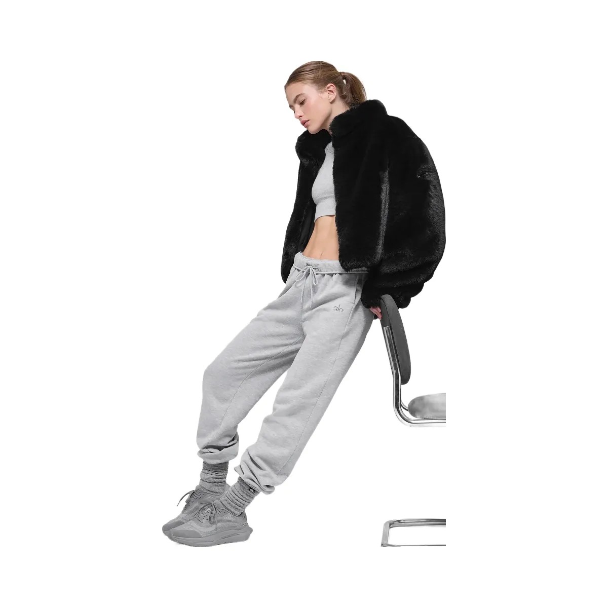 Alo Women's Faux Fur Allure Jacket - Black - HypeFly India View 4