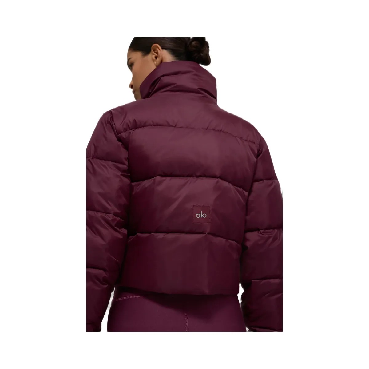 Alo Women's Gold Rush Puffer - Burgundy - HypeFly India View 3