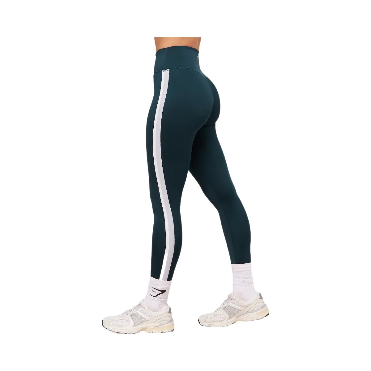 Gymshark Piping Legging - Deep Petrol Blue/Smoke Blue/Soft White - HypeFly India View 2