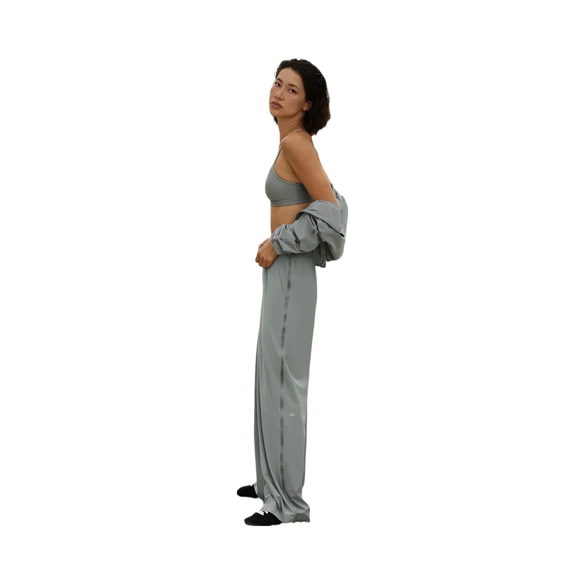 Alo Women's Breezy Wide Leg Pant (Regular) - Lunar Grey - HypeFly India View 5