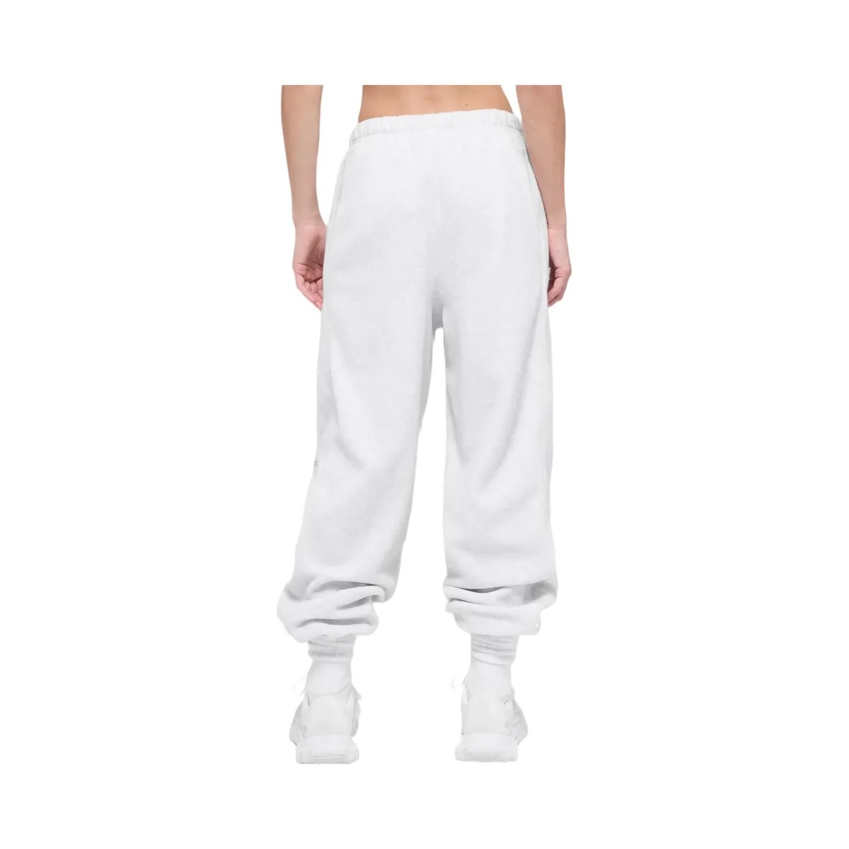 Alo Women's Polar Fleece High-Waist Retreat Jogger - White Heather Grey - HypeFly India View 3