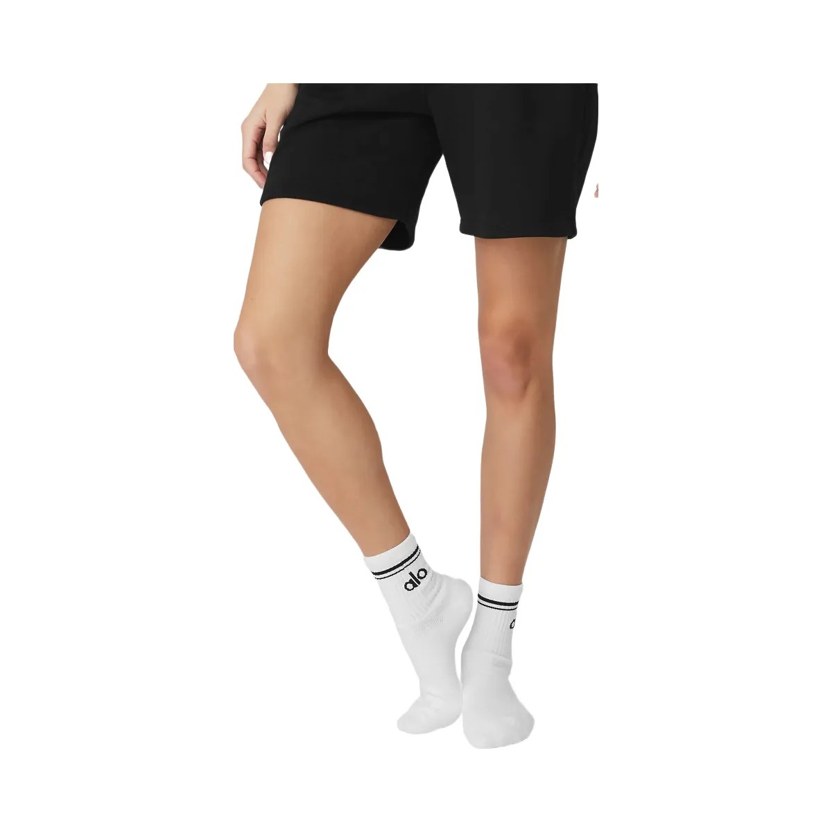 Alo Unisex Half-Crew Throwback Sock - White/Black - HypeFly India View 1
