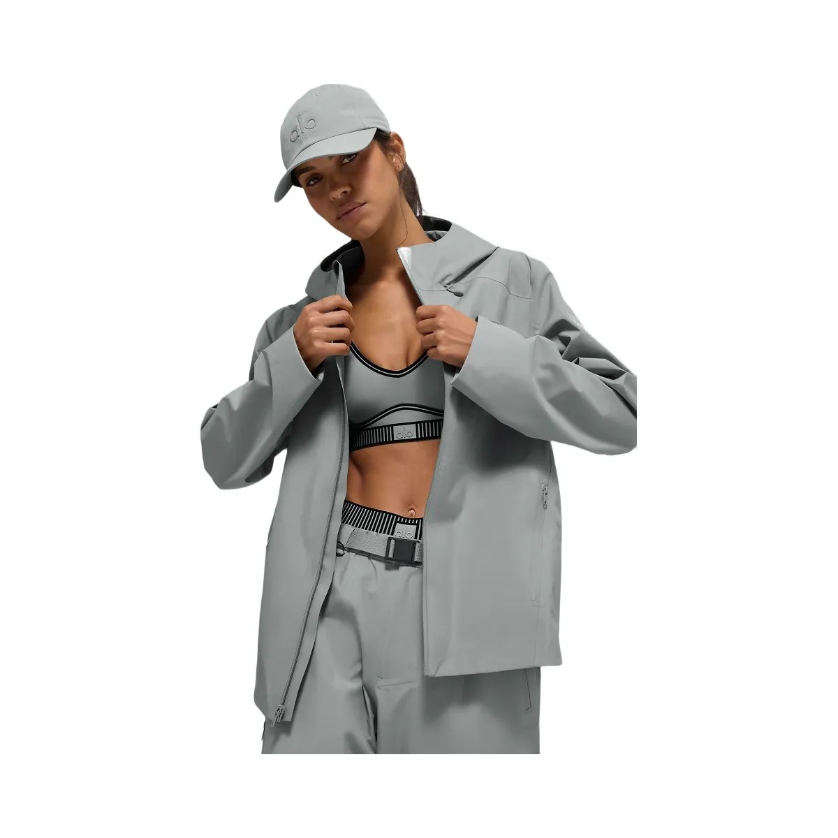 Alo Women's Alpha Shell Jacket - Lunar Grey - HypeFly India View 6