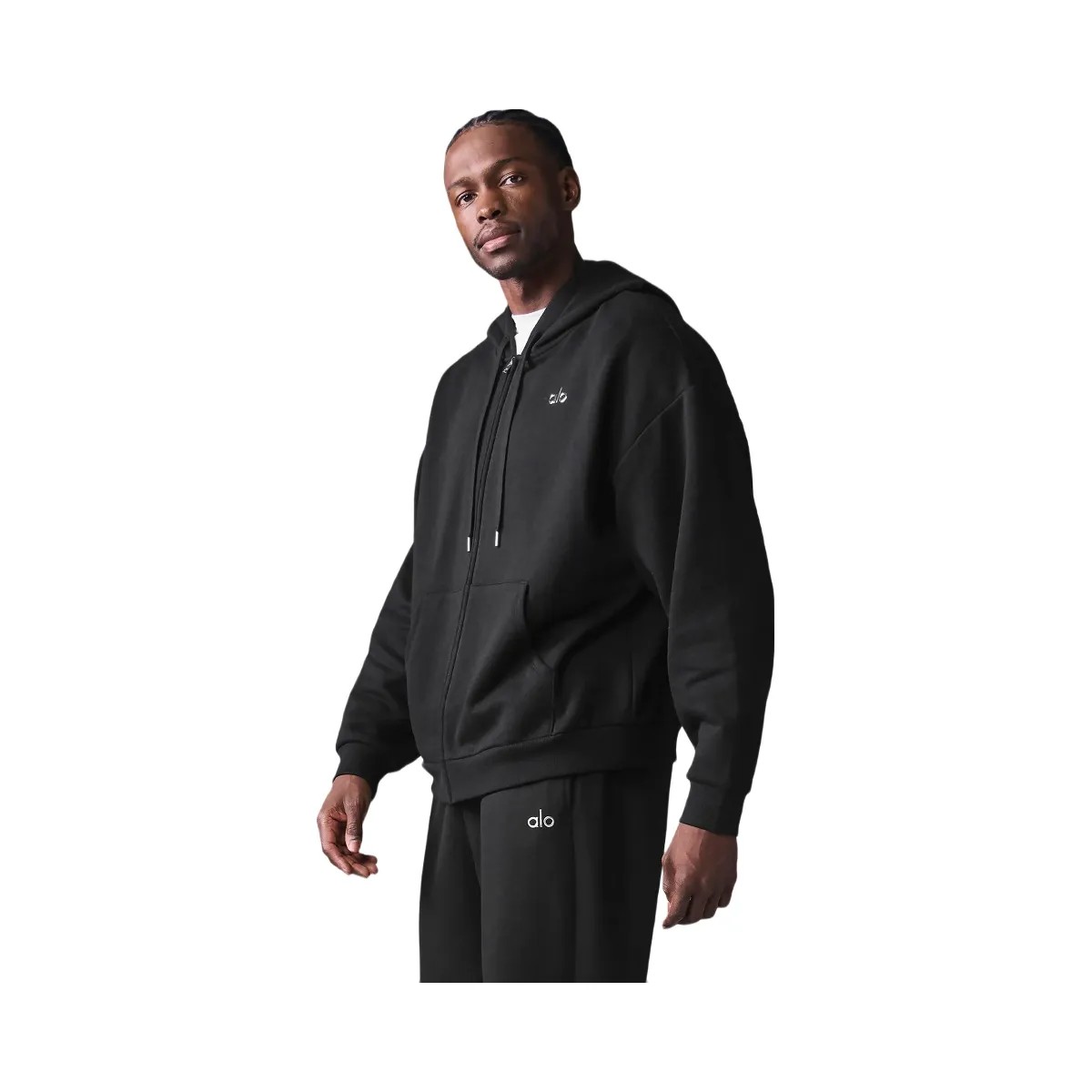 Alo Accolade Full Zip Hoodie - Black - HypeFly India View 4