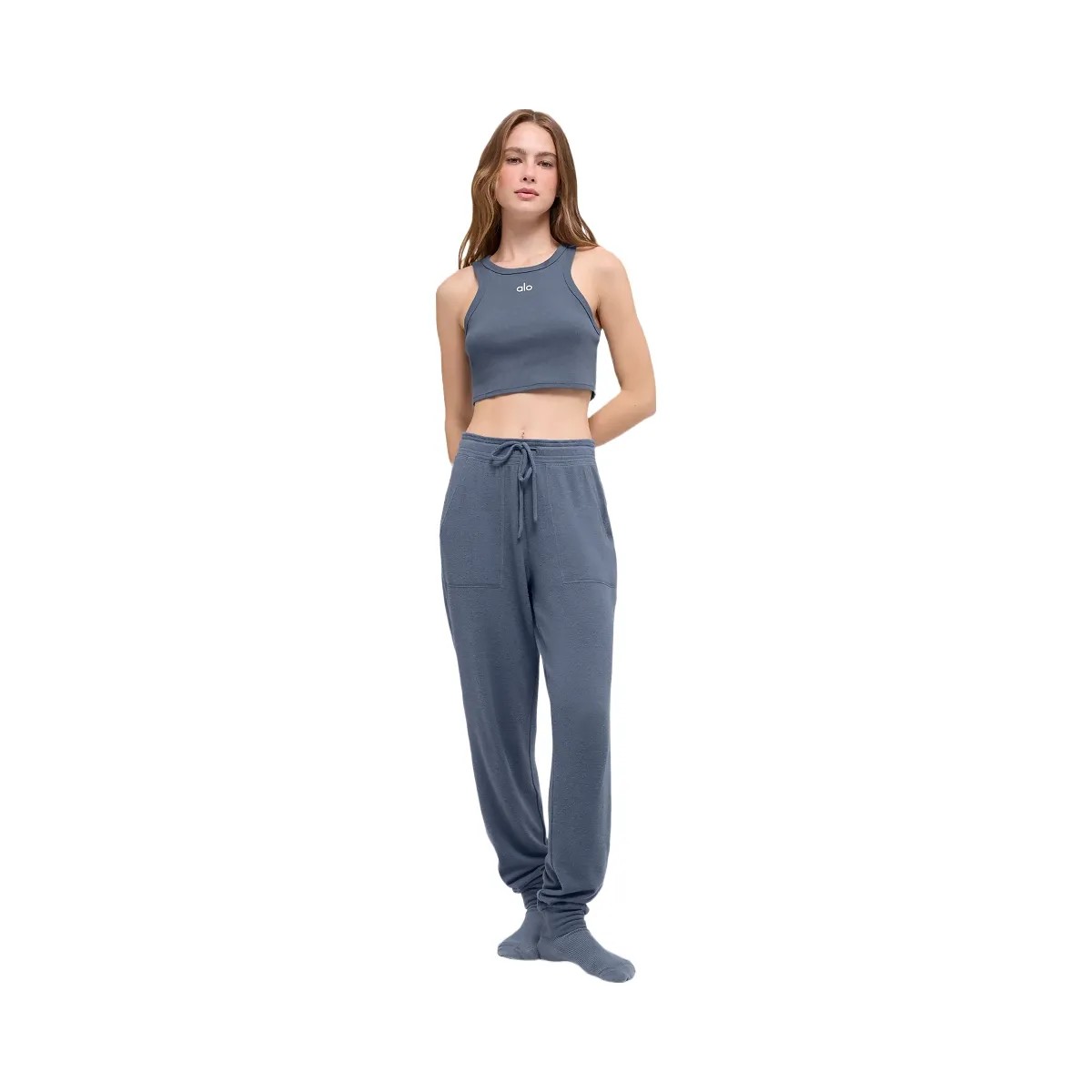 Alo Women's Soho Sweatpant - Bluestone - HypeFly India View 4