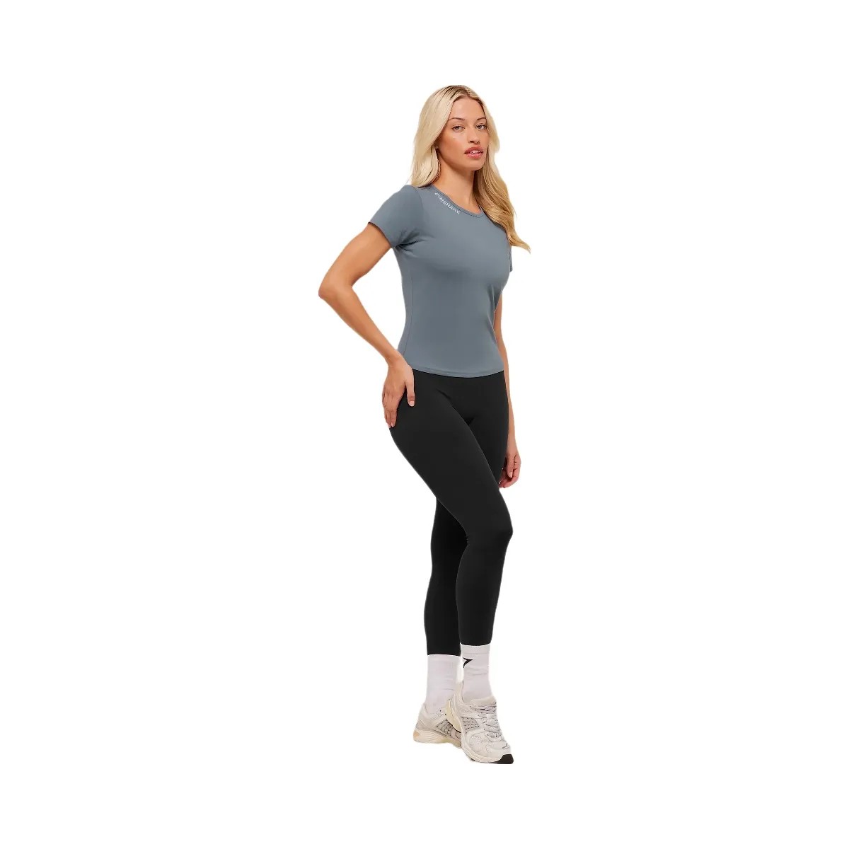 Gymshark Embroidered Logo Crop Top - Iron Blue - HypeFly India View 4