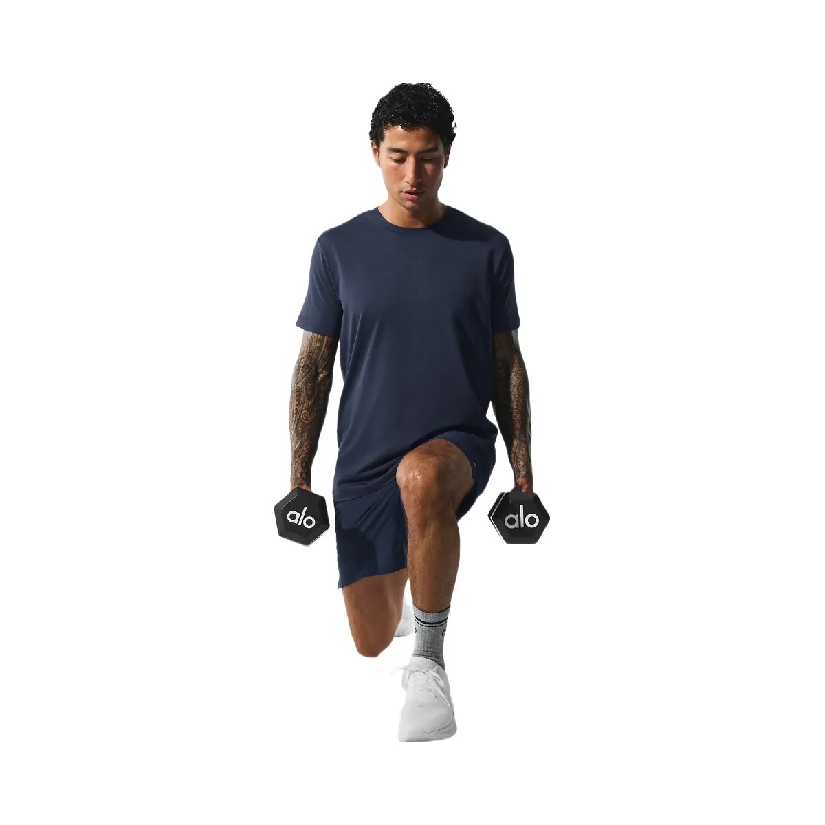 Alo Men's Conquer Reform Crewneck Short Sleeve - Navy - HypeFly India View 4