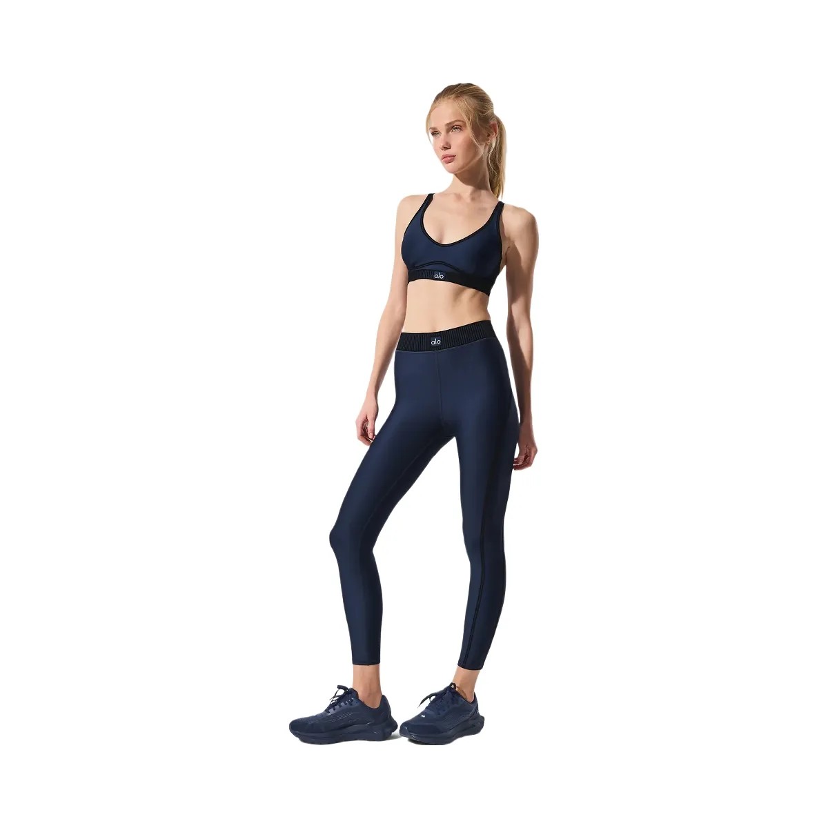 Alo Women's Airlift High-Waist 7/8 Line Up Legging - Navy - HypeFly India View 4
