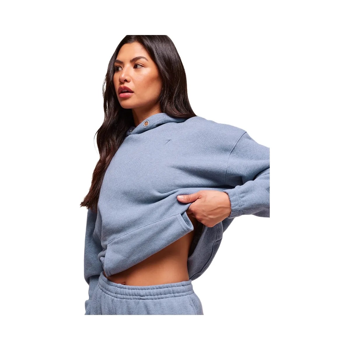 Gymshark Rest Day Sweats 2.0 Oversized Hoodie - Bros Worn Blue Marl - HypeFly India View 4