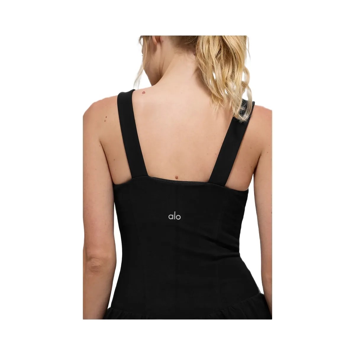 Alo Women's Alosoft Break Point Tennis Dress - Black - HypeFly India View 3