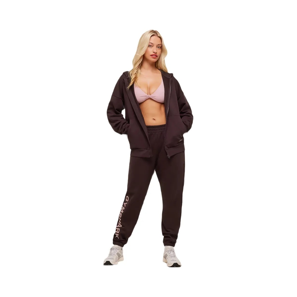 Gymshark Embroidered Zip Up Hoodie - Cherry Purple - HypeFly India View 3