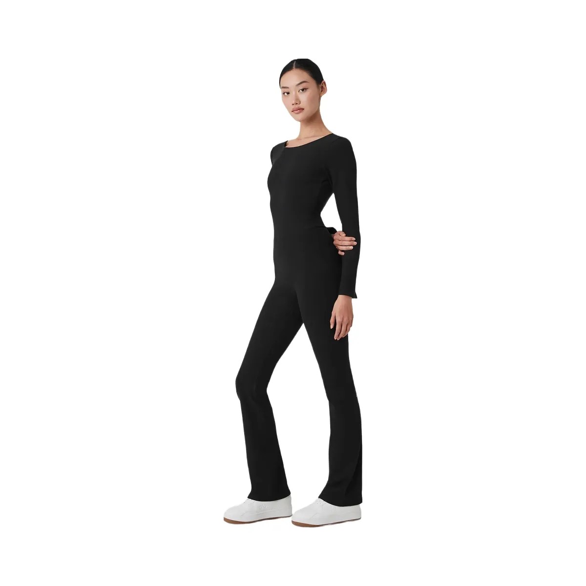 Alo Women's Alosoft Melody Full Length Bootcut Onesie - Black - HypeFly India View 1