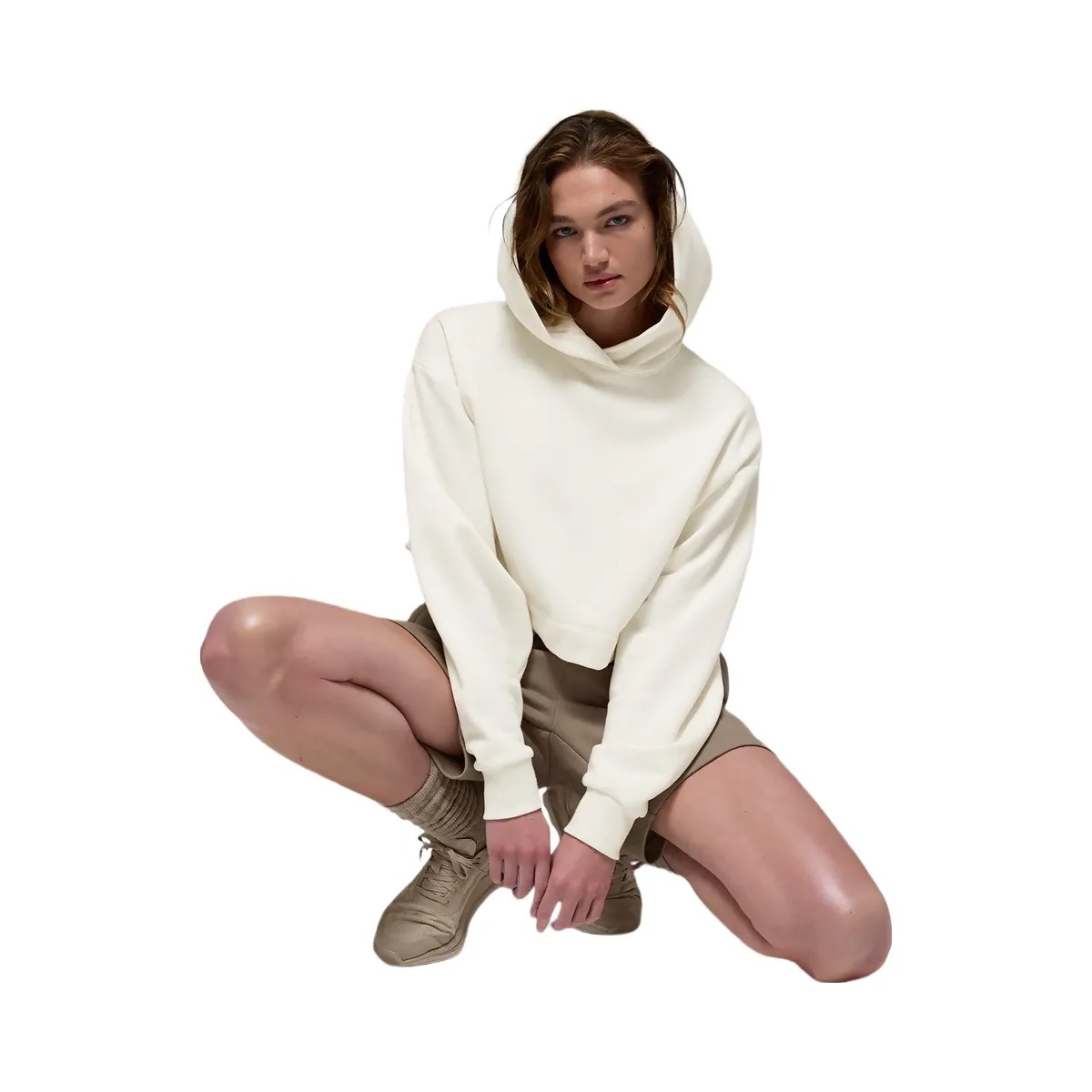 Alo Women's Bae Hoodie - Ivory - HypeFly India View 2
