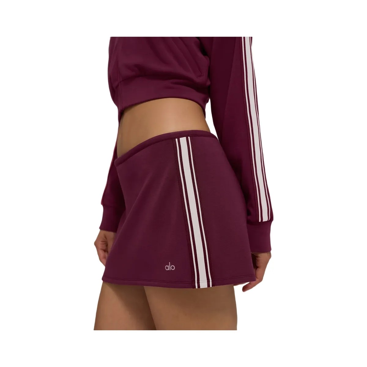 Alo Women's Track Star Mini Skirt - Burgundy - HypeFly India View 2