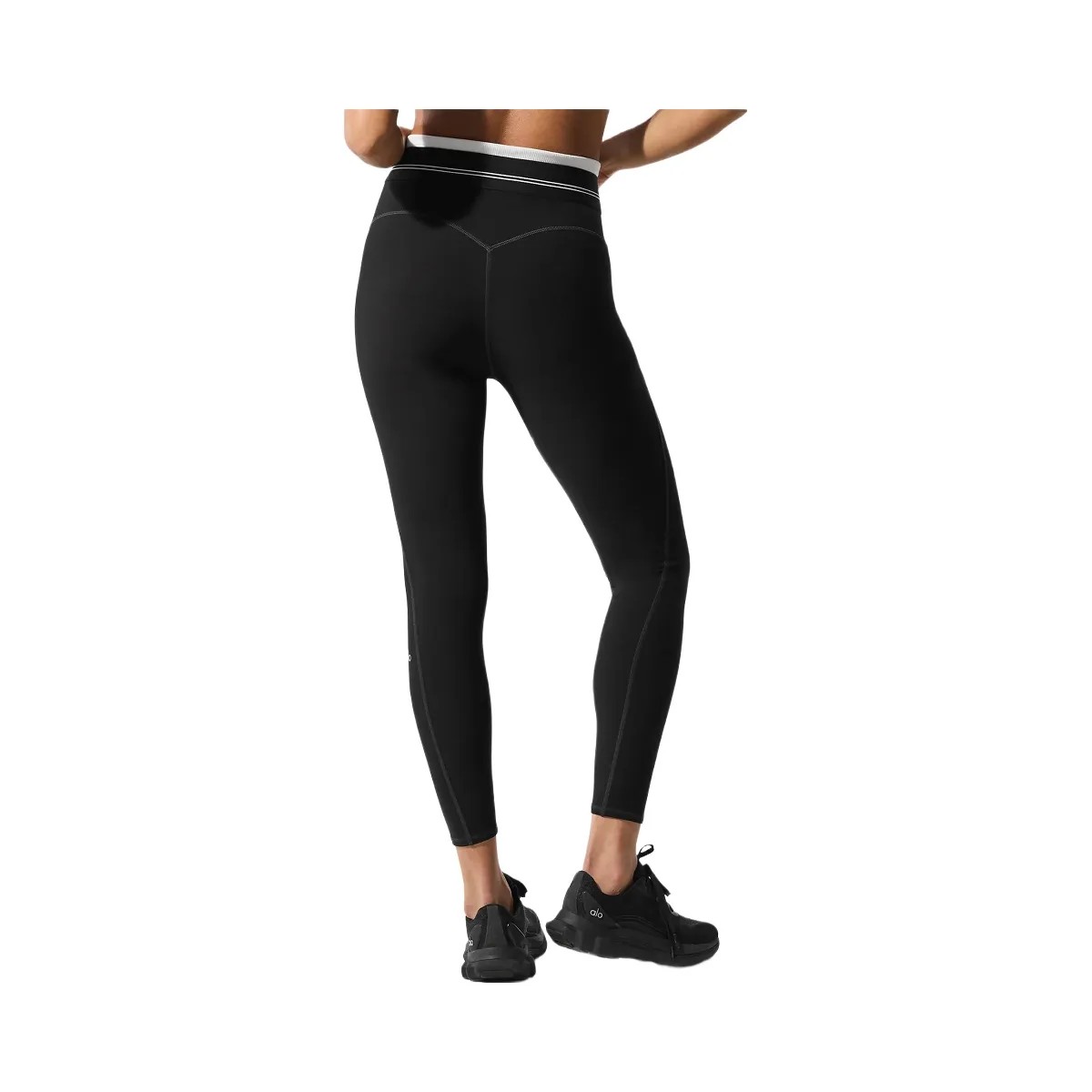 Alo Women's Airbrush High-Waist 7/8 Better Together Legging - Black/White - HypeFly India View 2