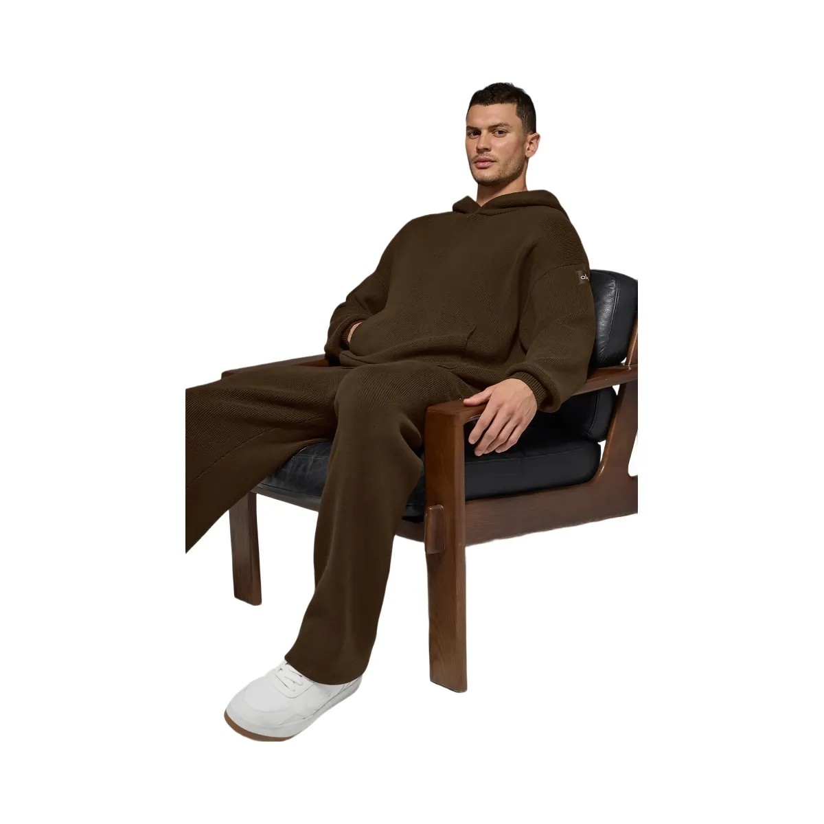 Alo Men's Scholar Hooded Sweater - Espresso - HypeFly India View 5