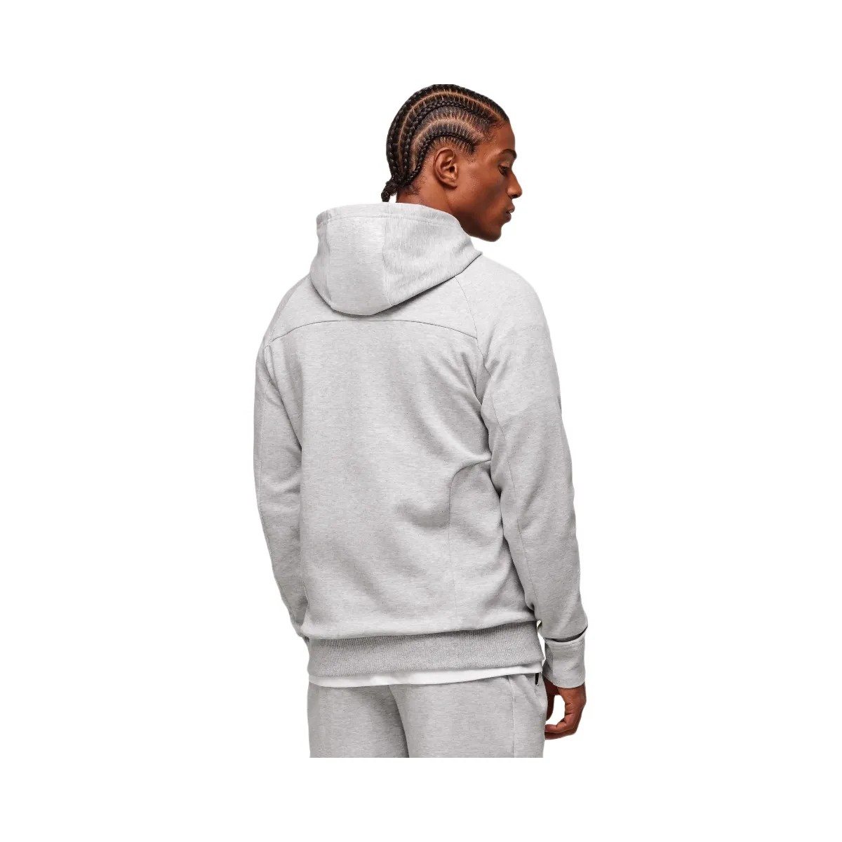 Gymshark Interlock Tech Zip Up Hoodie - Light Grey Core Marl - HypeFly India View 3