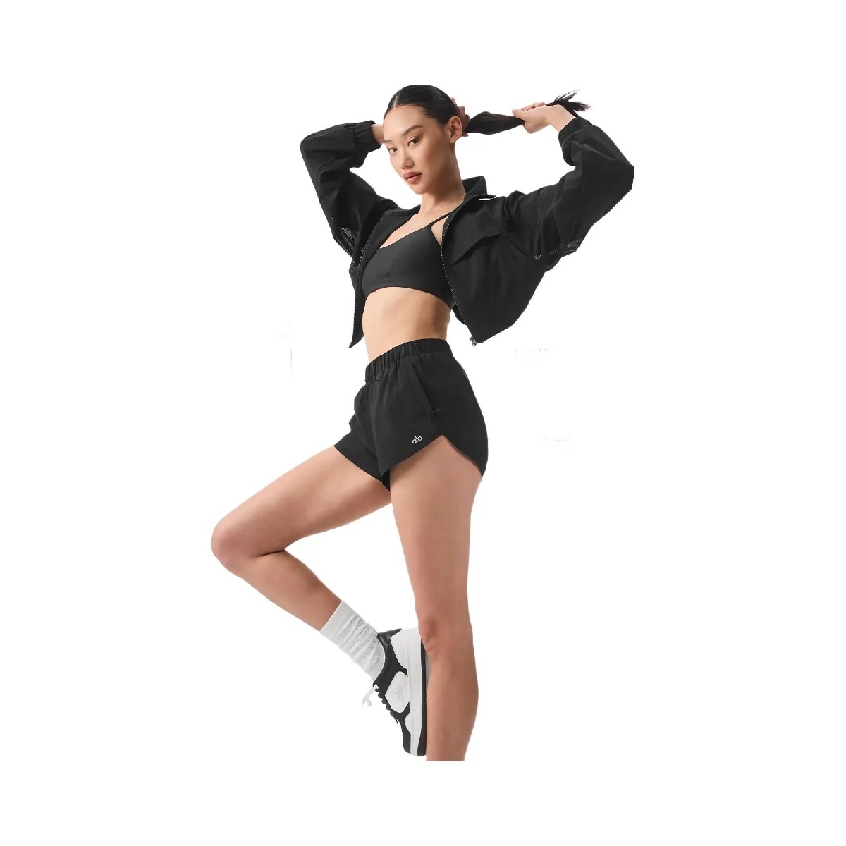 Alo Women's Playmaker Dolphin Short - Black - HypeFly India View 2