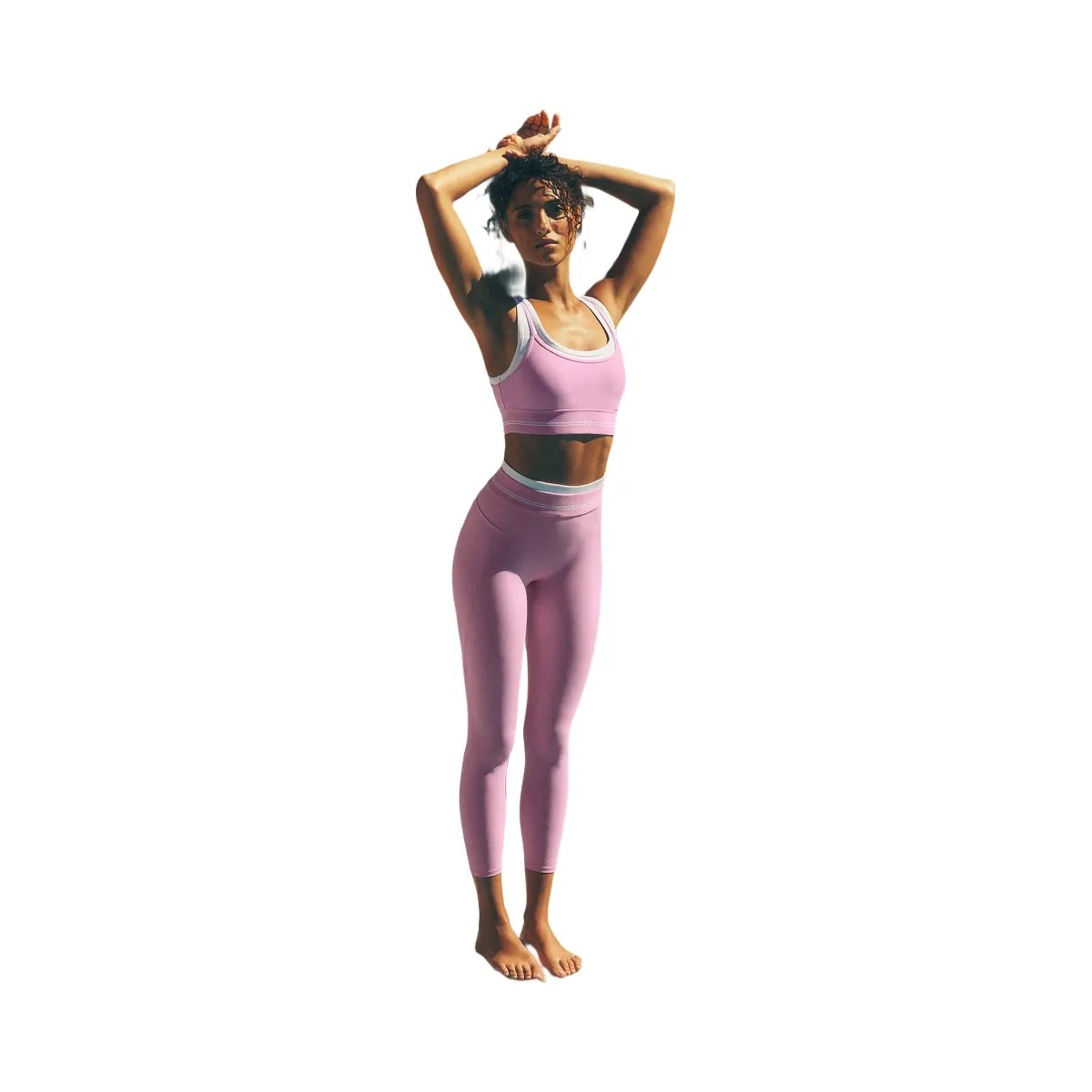 Alo Women's Airbrush High-Waist 7/8 Better Together Legging - Candy Heart Pink/White - HypeFly India View 6