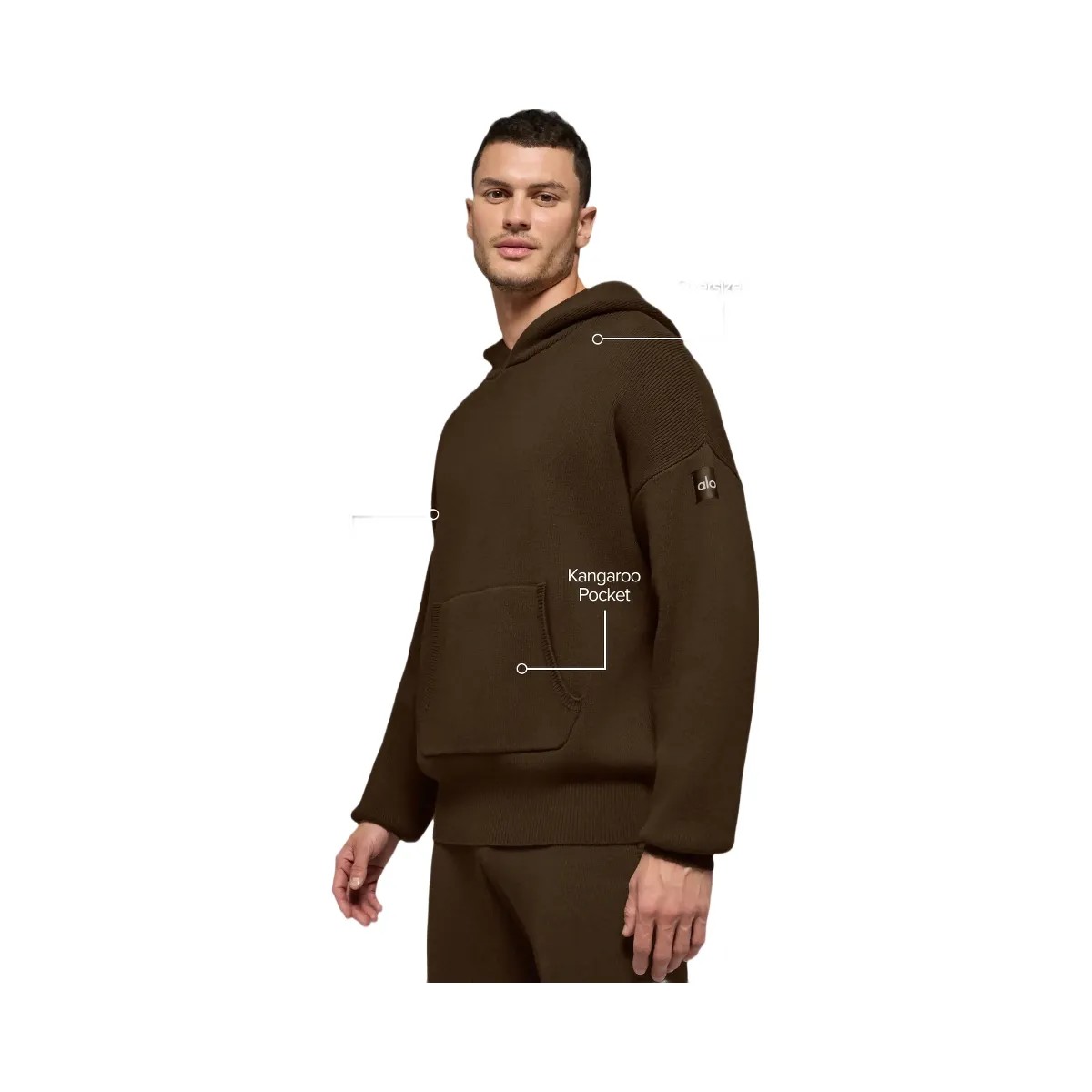 Alo Men's Scholar Hooded Sweater - Espresso - HypeFly India View 2