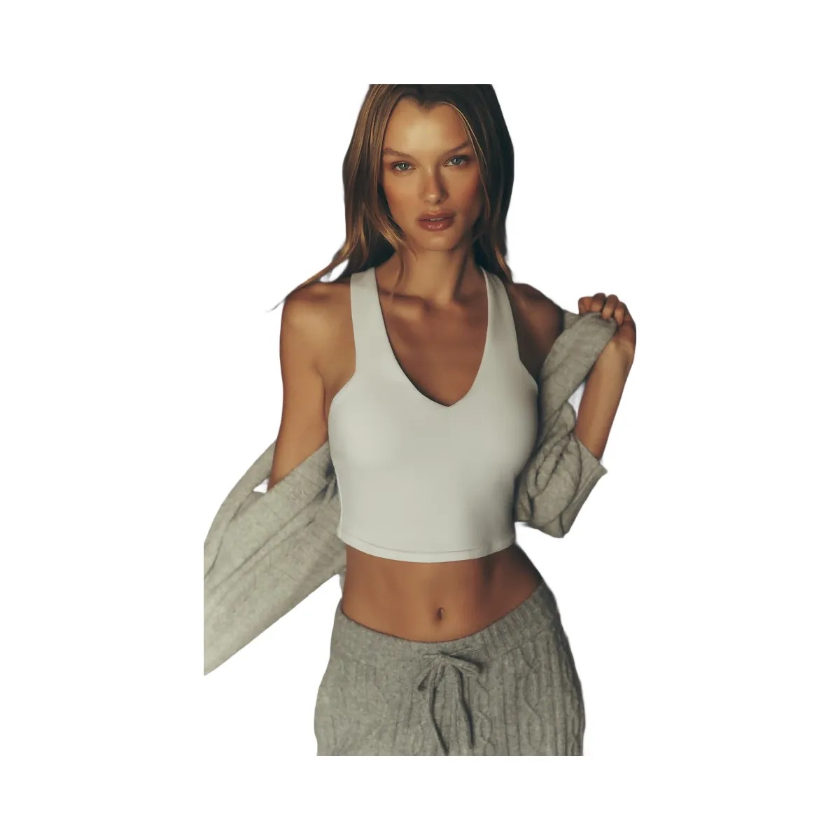 Alo Women's Airbrush Real Bra Tank - White - HypeFly India View 5