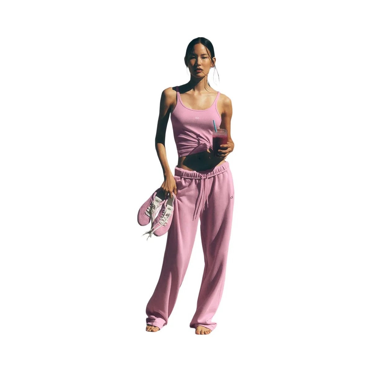 Alo Accolade Straight Leg Sweatpant - Candy Heart Pink - HypeFly India View 5