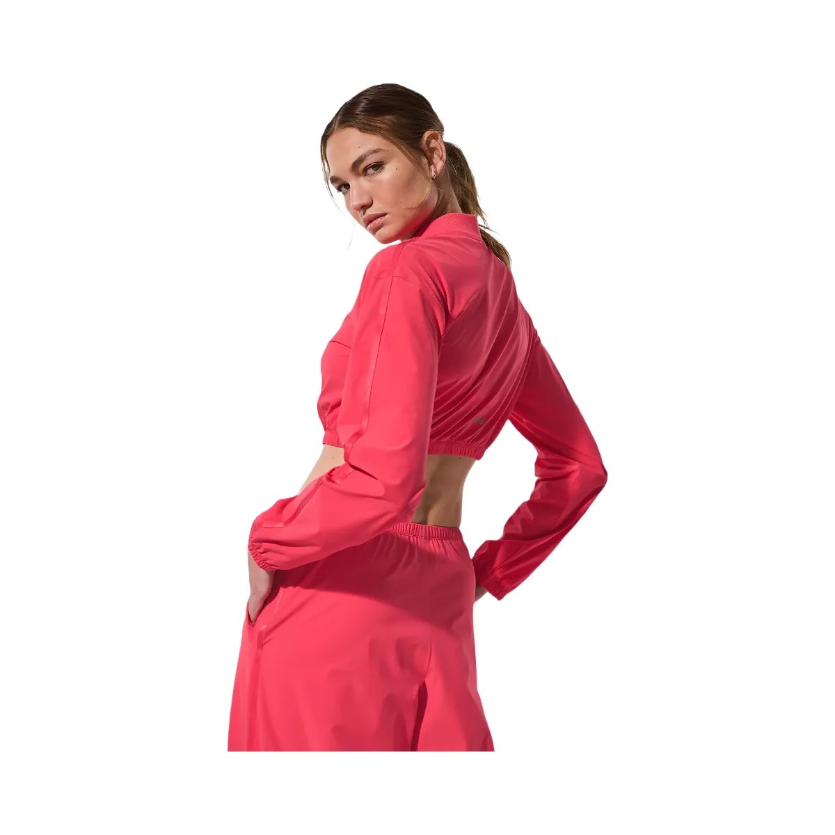 Alo Women's Cropped Breezy Full-Zip Cover Up - Candy Red - HypeFly India View 3