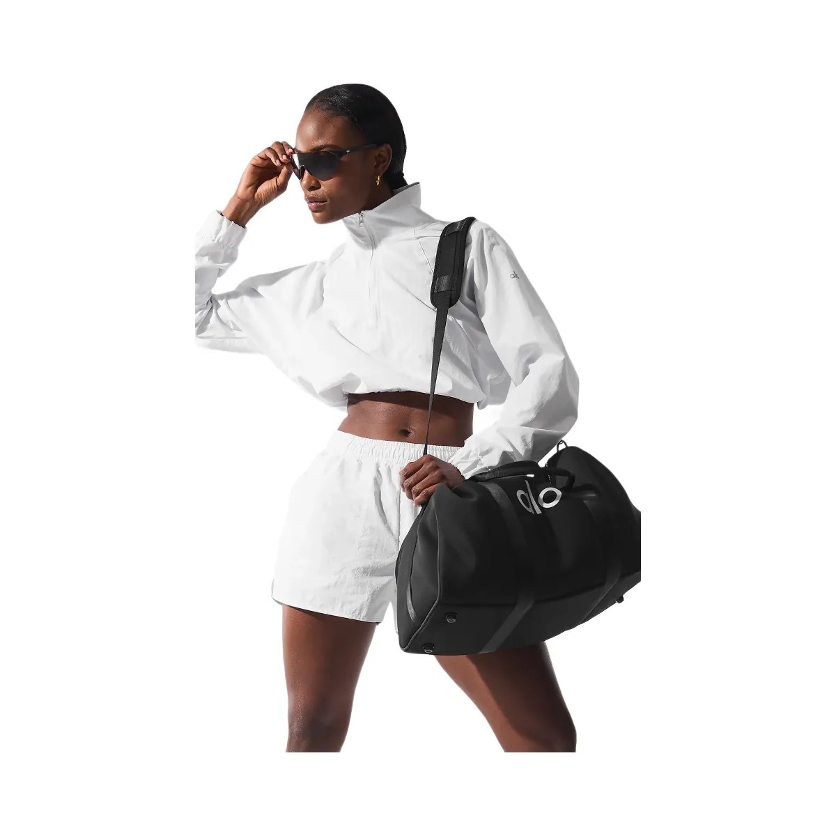Alo Women's Alumni Short - White - HypeFly India View 4