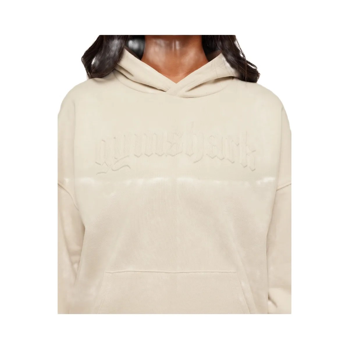 Gymshark Embossed Graphic Oversized Hoodie - Oat White - HypeFly India View 5