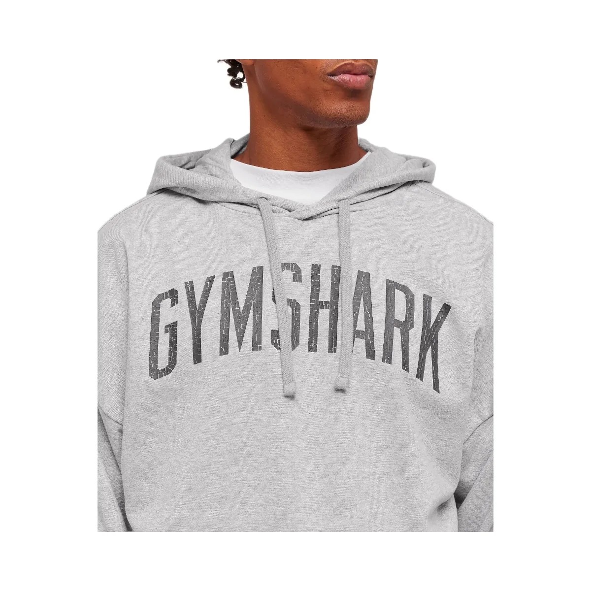 Gymshark Worn Graphic Hoodie - Light Grey Core Marl - HypeFly India View 5