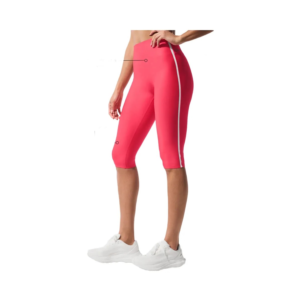 Alo Women's Airlift High-Waist Super Sleek Contrast Capri - Candy Red/White - HypeFly India View 1