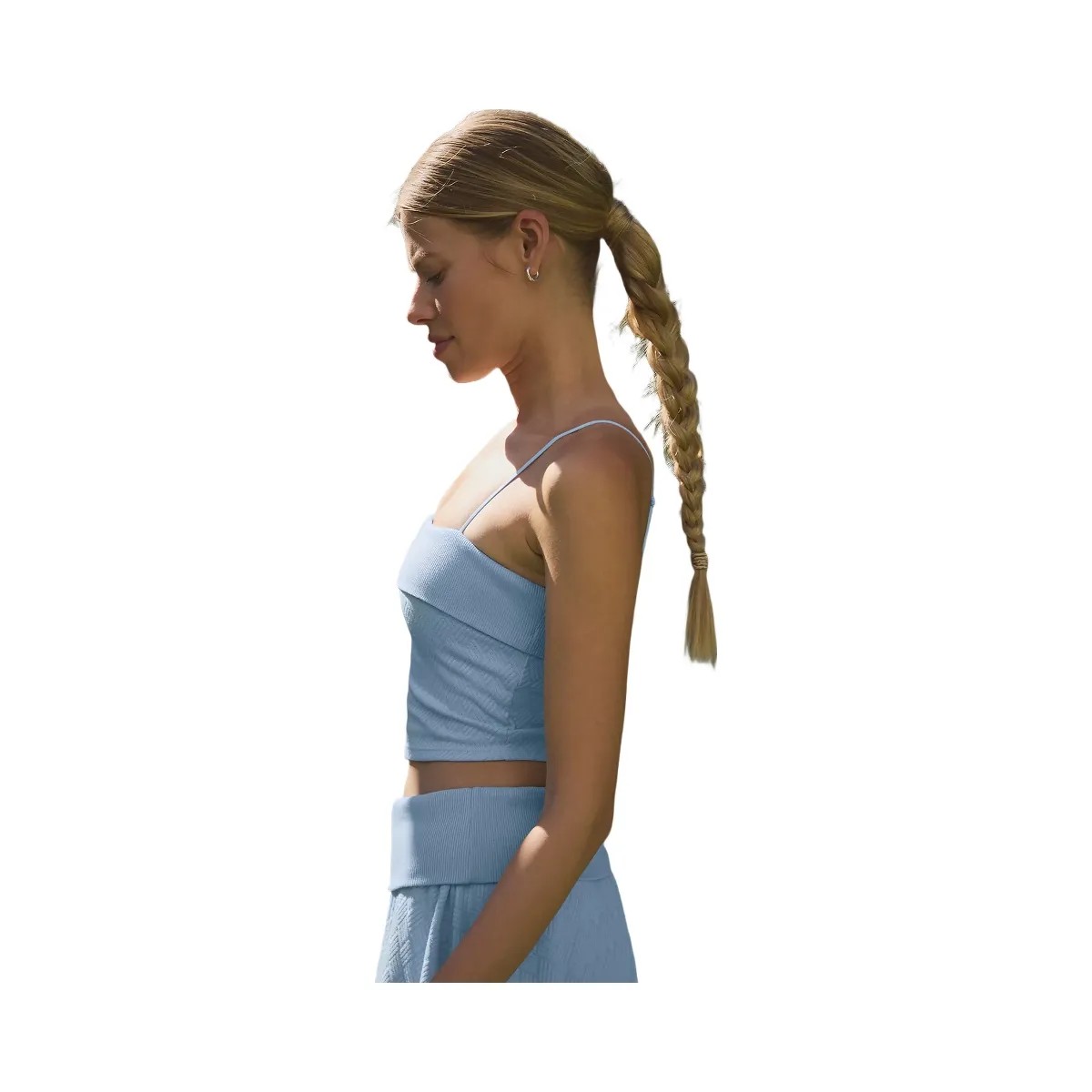 Alo Women's Doubles Only Bra Tank - Seashell Blue - HypeFly India View 3