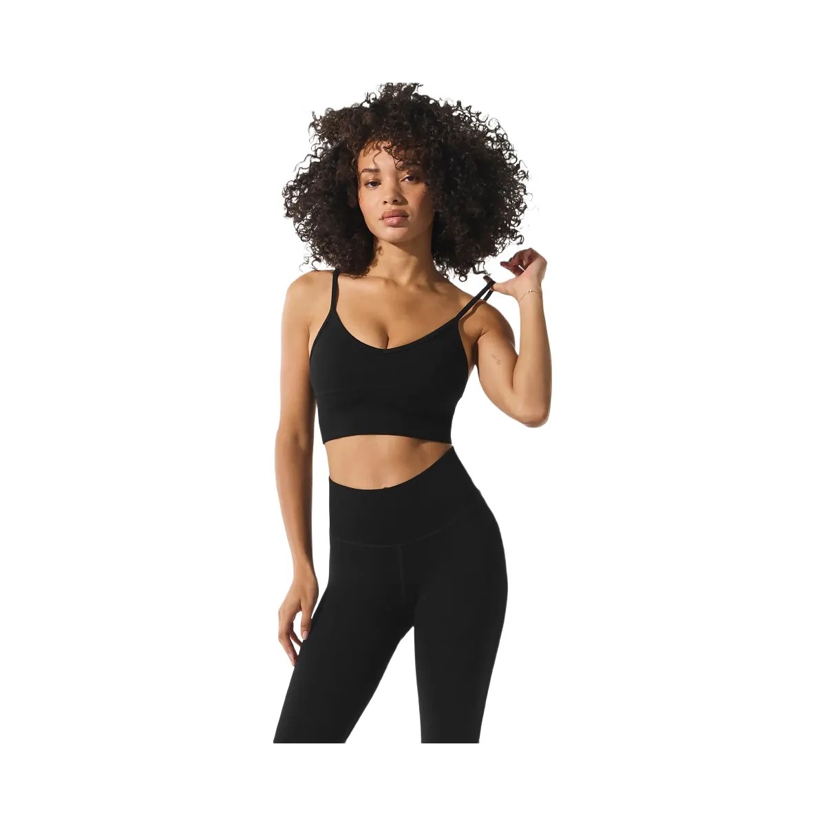 Alo Women's Seamless Winter Warm Plush Delight Bra - Black - HypeFly India View 5