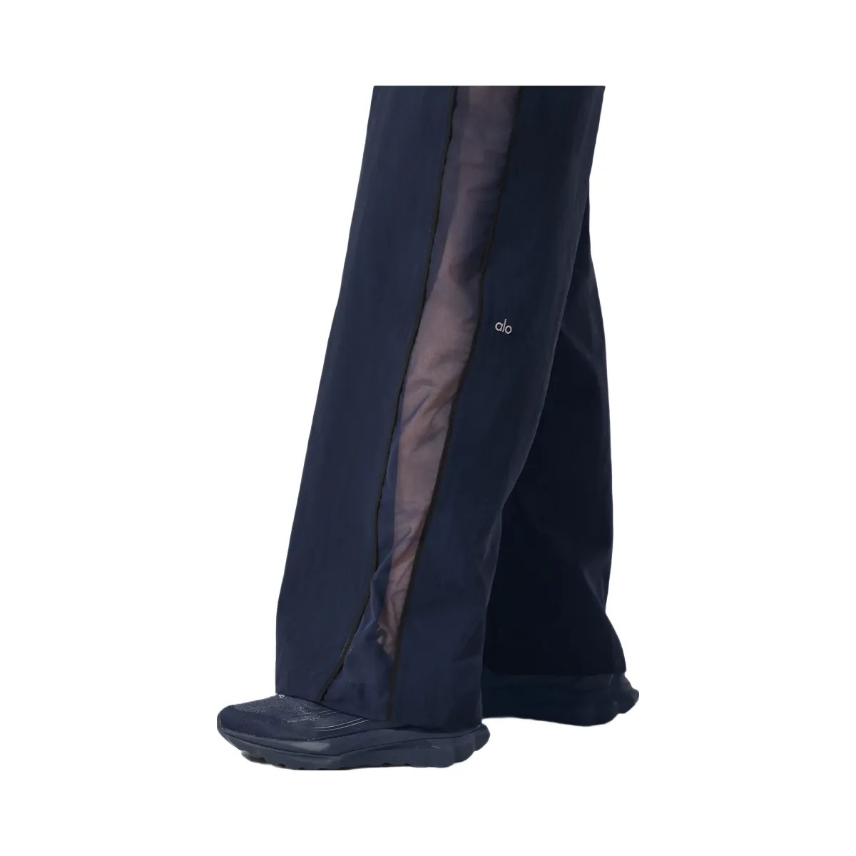 Alo Women's High-Waist Origin Wide Leg Track Pant - Navy/Black - HypeFly India View 2