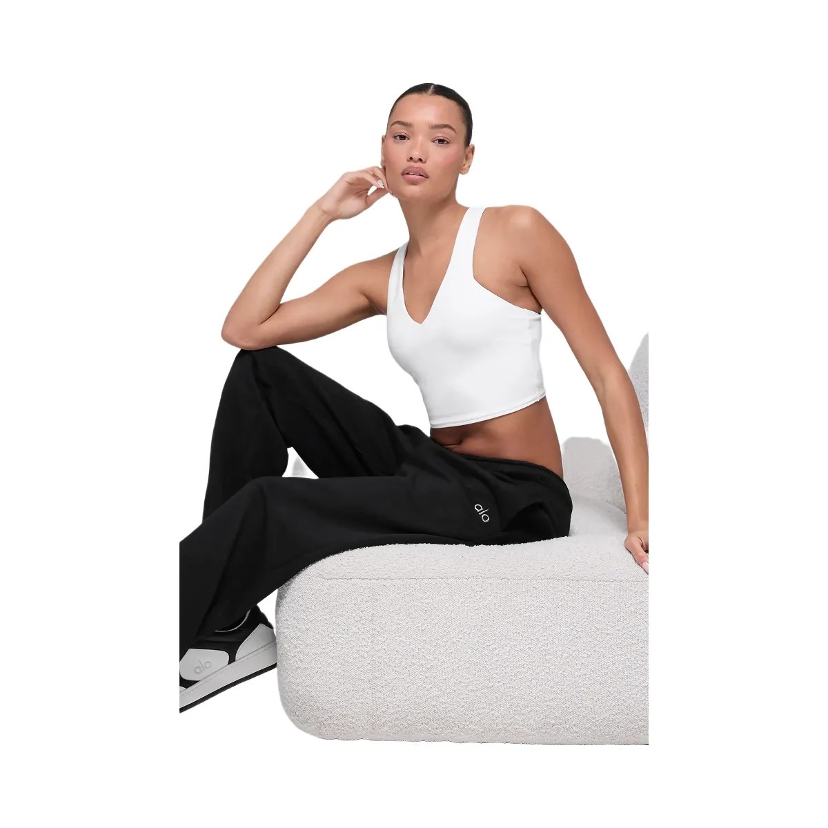 Alo Women's Airbrush Real Bra Tank - White - HypeFly India View 3