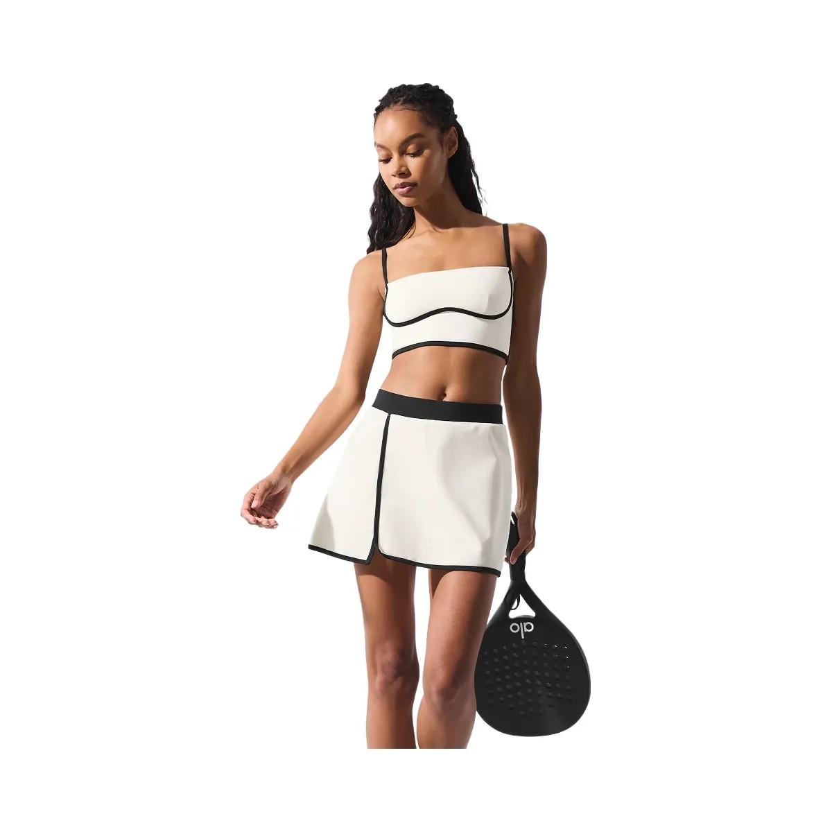 Alo Women's Airbrush Streamlined Skirt - Ivory/Black - HypeFly India View 4