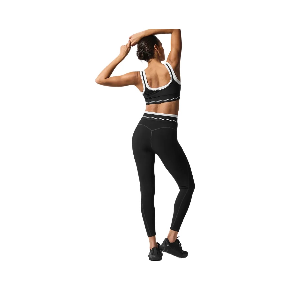 Alo Women's Airbrush High-Waist 7/8 Better Together Legging - Black/White - HypeFly India View 6