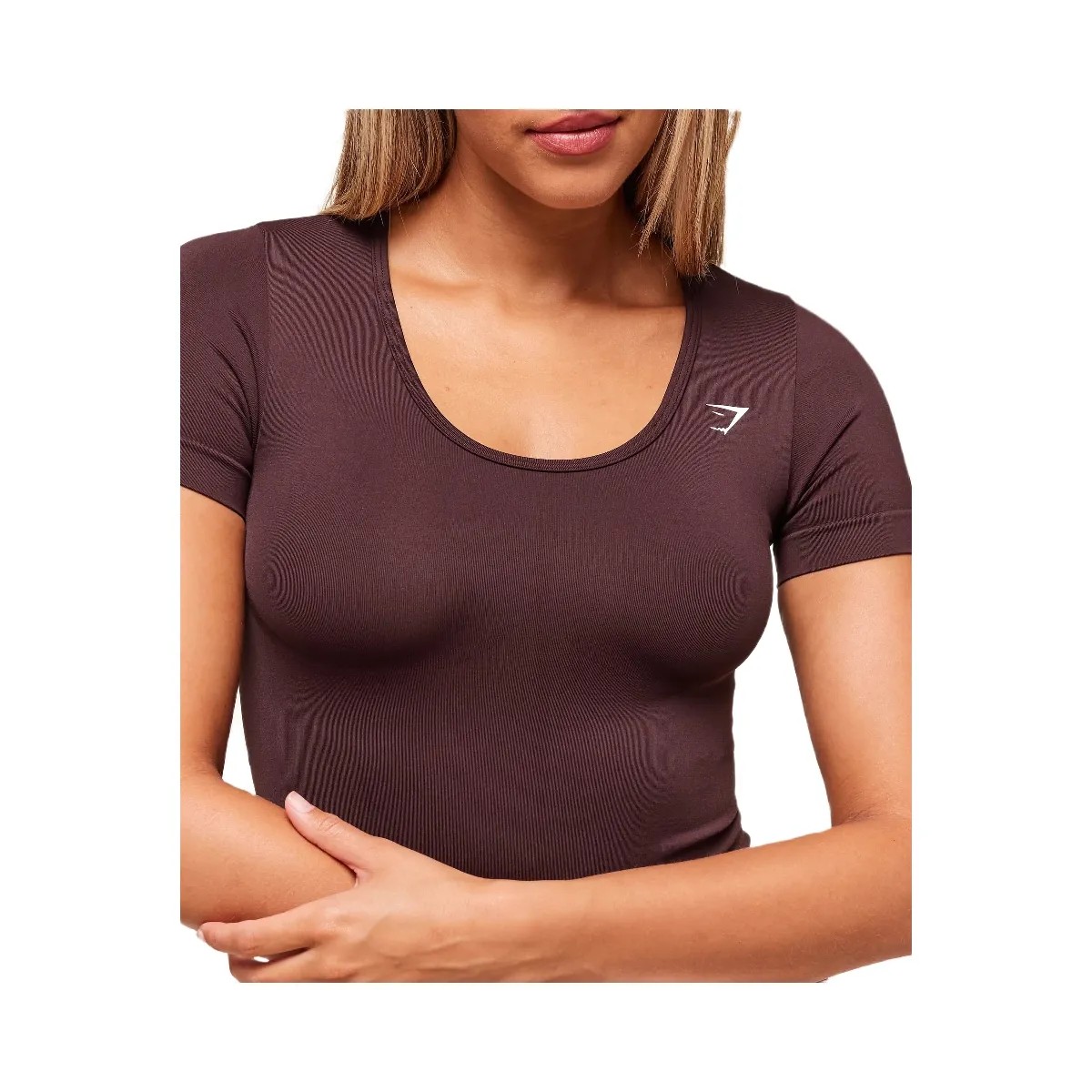 Gymshark Everyday Seamless Tight Fit Crew Neck Tee - Cherry Purple - HypeFly India View 4