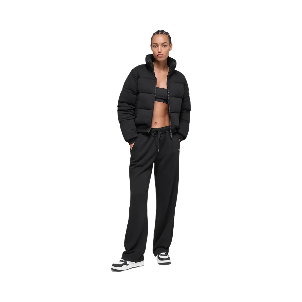 Alo Women's Sweatshirt Puffer - Black - HypeFly India View 5