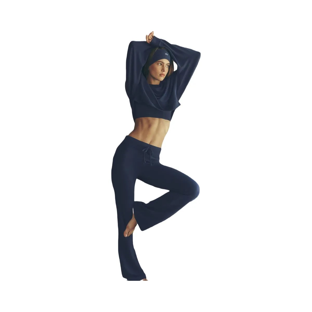 Alo Women's Sway Bootcut Sweatpant - Navy - HypeFly India View 5