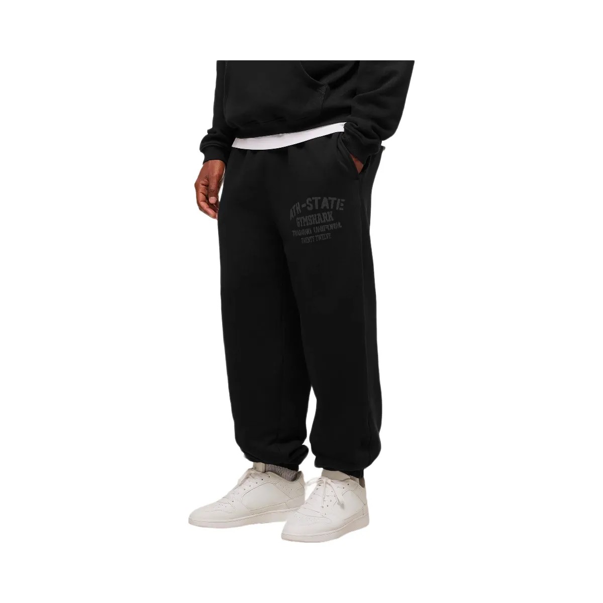 Gymshark Collegiate Joggers - Black - HypeFly India View 2