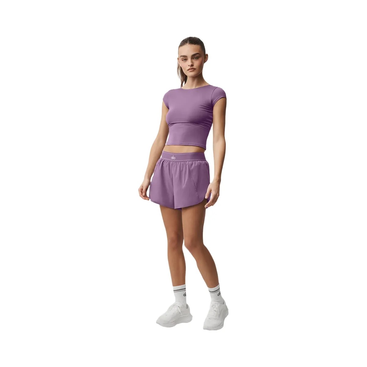 Alo Women's Match Point Short - Plum Kiss - HypeFly India View 4