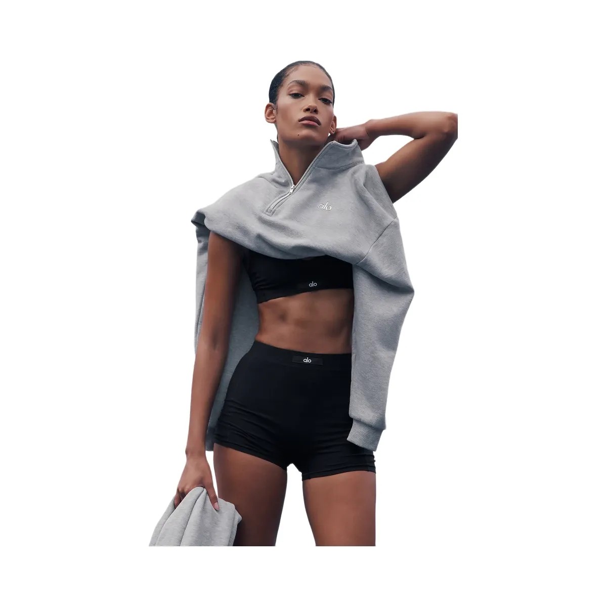 Alo Women's soft Sincere Micro Short - Black - HypeFly India View 5