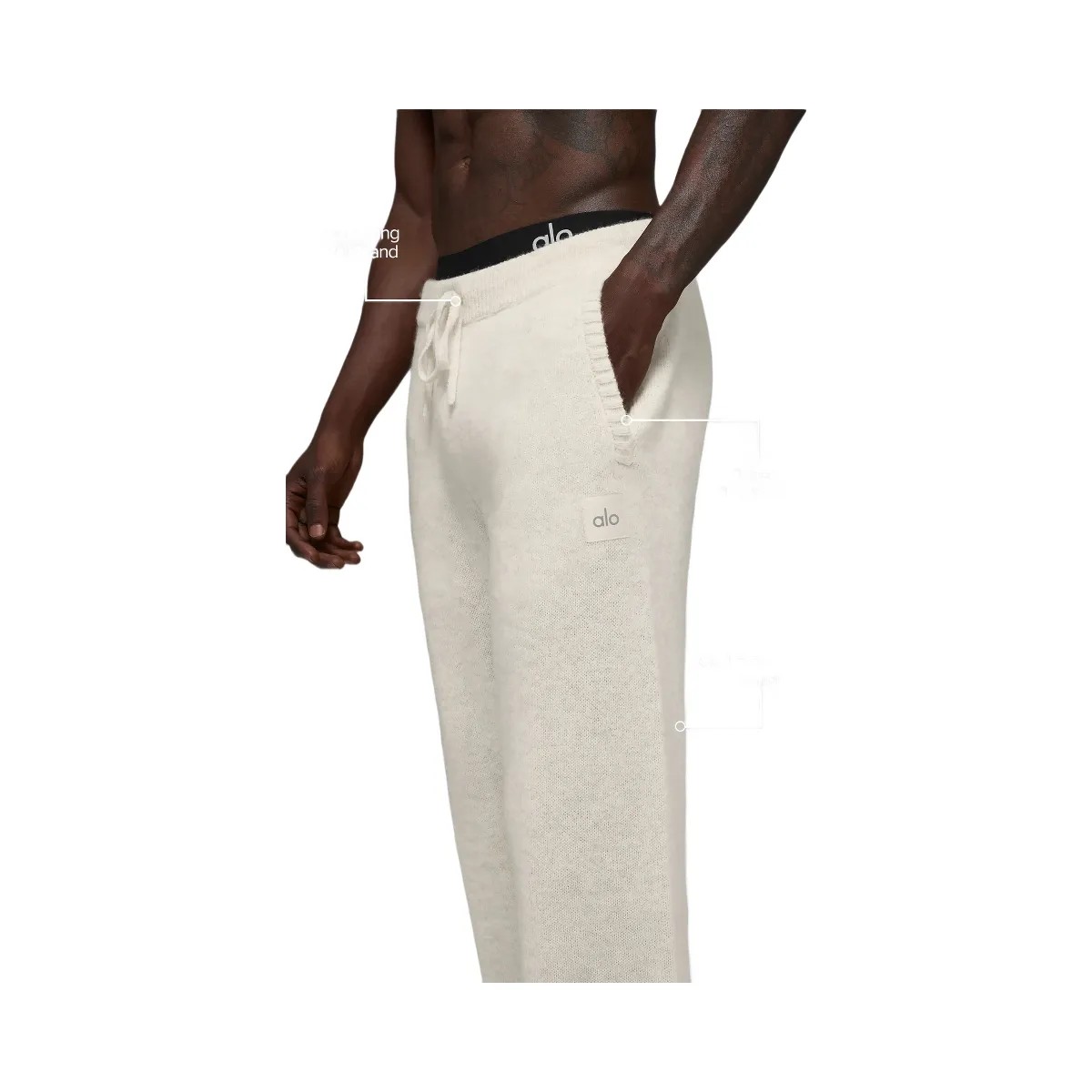 Alo Men's Wool Cashmere New Class Sweatpant - Bone Heather - HypeFly India View 2