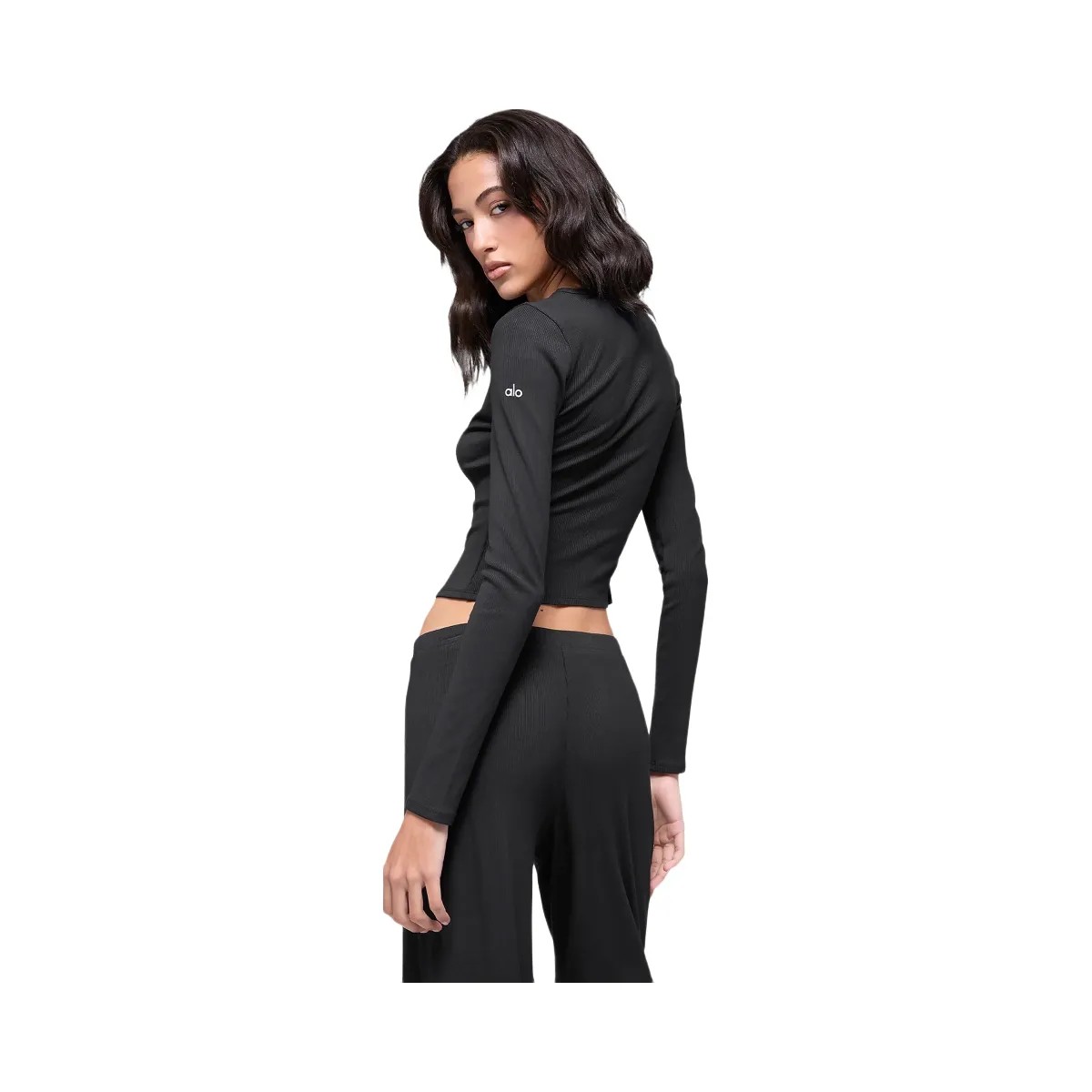 Alo Women's Dreamlight Long Sleeve Top - Black - HypeFly India View 4