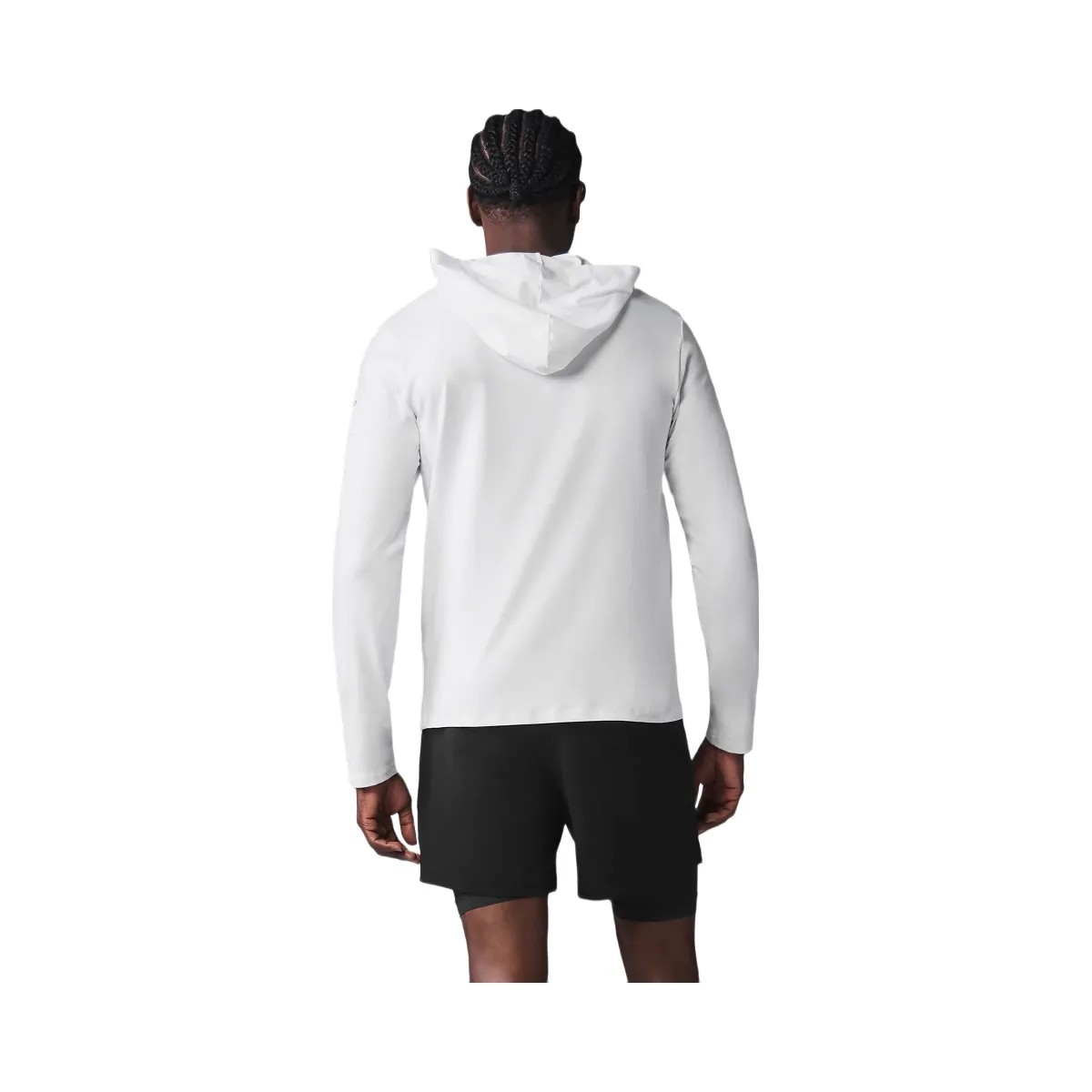 Alo Men's Conquer Reform Long Sleeve With Hood - White - HypeFly India View 3