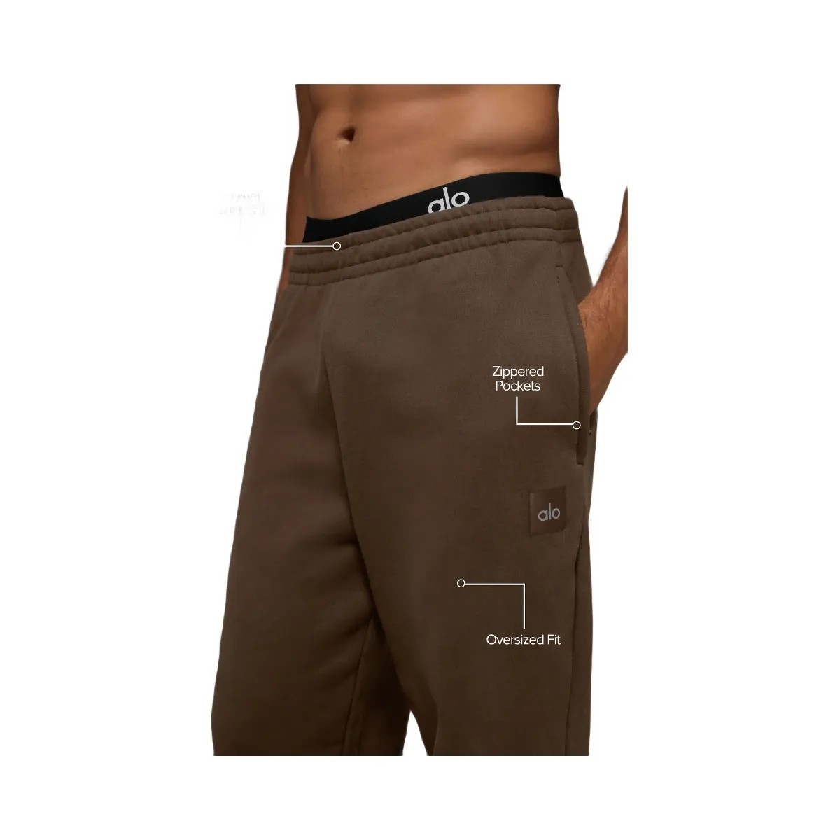 Alo Men's Cuffed Renown Heavy Weight Sweatpant - Espresso - HypeFly India View 2