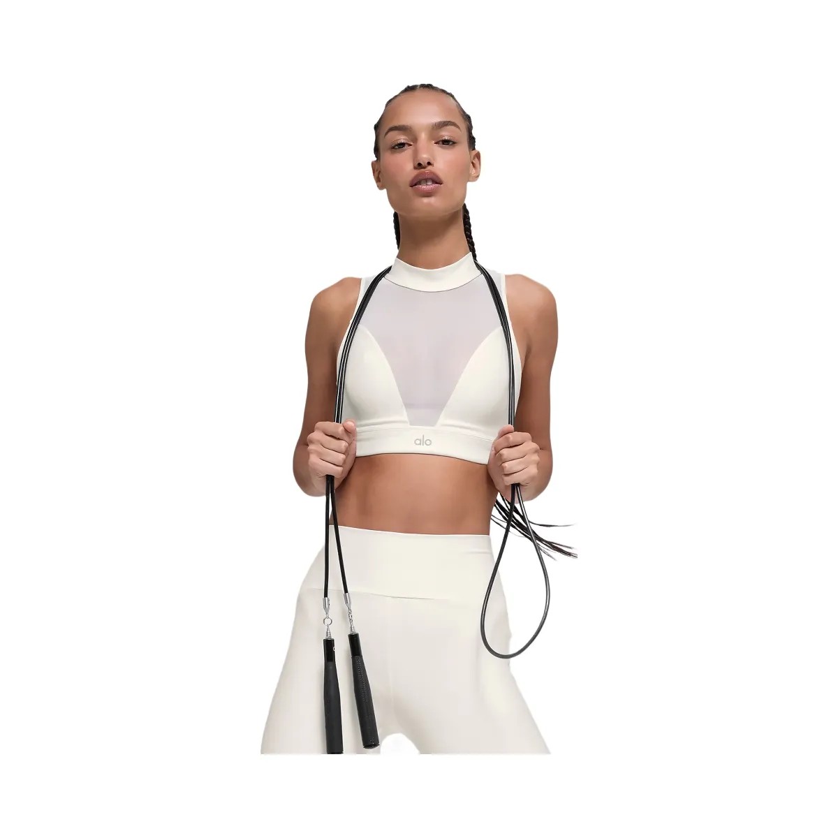 Alo Women's Airlift Mesh Infatuation Bra - Ivory - HypeFly India View 1