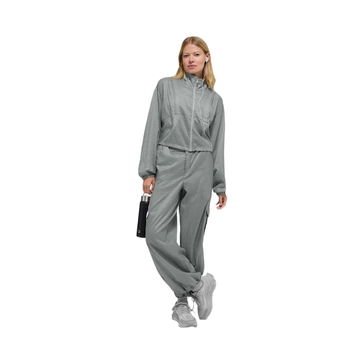 Alo Women's Game Time Full Zip Jacket - Lunar Grey - HypeFly India View 4